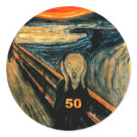 50th Birthday Gifts, The Scream 50! stickers