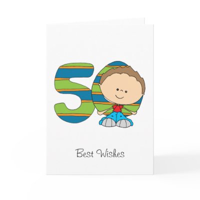 50th Birthday - Greetings card - Boy by PurpleCabbageShop