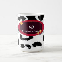 50th Birthday Leopard Fur Print Mugs