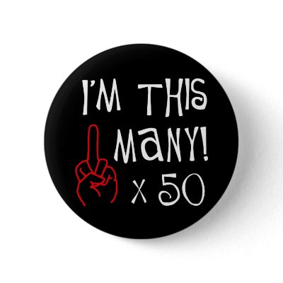 50th birthday Middle Finger Salute Pin by 50thbirthdaygifts_