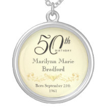 50th Birthday Necklace Keepsake Pendant