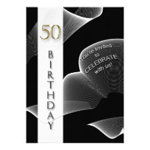 50th Birthday Party Celebration Invitations