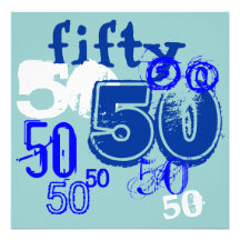 50th Birthday Party Custom Announcement