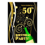 50th Birthday Party - Fun and Festive Champagne Personalised Announcement