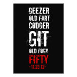 50th Birthday Party Geezer Personalized Invitations