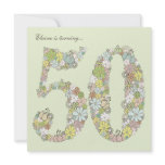 50th Birthday Party Green Blooms Custom Invitation