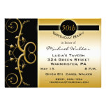 50th Birthday Party in Elegant Black and Gold invitations