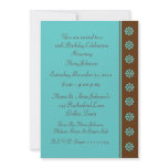 50th Birthday Party Invitation -- Aqua and Brown