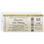 50th Birthday Party Invitation Golden Ticket