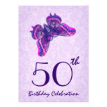 50th Birthday Party Invitation Purple Butterfly