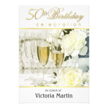 50th Birthday Party Invitations - For Her