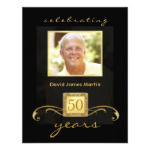 50th Birthday Party Invitations - Masculine