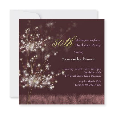 50th Birthday Party Invites :Twilight Dandelion by daphne1024