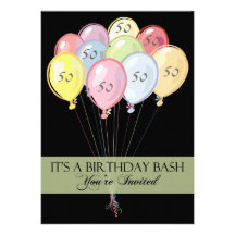 50th Birthday Party Personalised Invitation