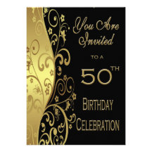 50th Birthday Party Personalised Invitation