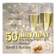 50th Birthday Party  - Personalised Invitations