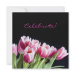 50th Birthday Party Pink Tulip Invitation