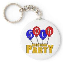 50th Birthday Party Presents Key Chain