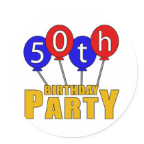 50th Birthday Party Presents Stickers