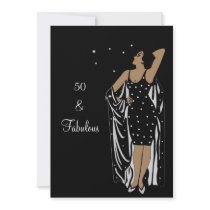 50th Birthday Party Retro Diva deco Black White