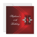 50th Birthday Party Rich Red Silk Diamond Jewel invitations
