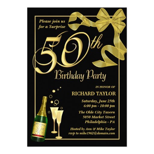 50th Birthday Party - Surprise Party Invitations