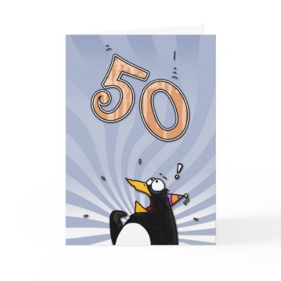 50th Birthday - Penguin Surprise Card by cfkaatje