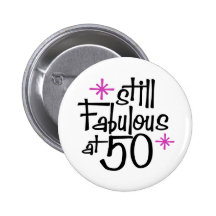 50th Birthday Pinback Button