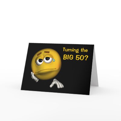 50th Birthday Sexy Woman Inside Smiley Funny Card by SmilinEyesTreasures