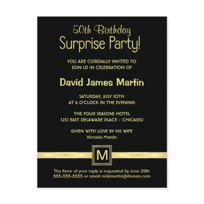 50th Birthday Surprise Party - Sample Invitations by SquirrelHugger