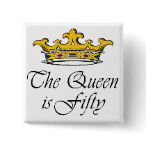 50th birthday The Queen is 50! Buttons