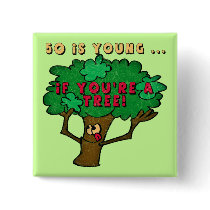 50th Birthday Tree Button