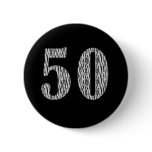50th Birthday Zebra Print Button