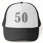 50th Birthday Zebra Print Trucker Hats