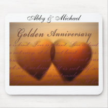 50th Golden Anniversary heart design Mouse Mats