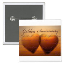 50th Golden Anniversary heart design Pins