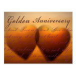 50th Golden Anniversary heart design Postcard