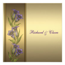 50th Golden Anniversary Purple Violets Personalized Announcement