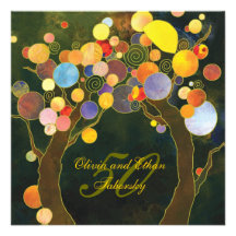 50th Golden Wedding Anniversary Invite: Love Trees