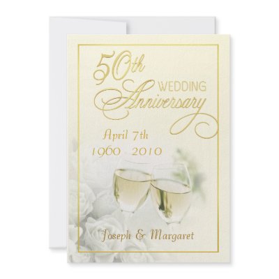 50th Wedding Anniversary Card on 50th Golden Wedding Anniversary Party Invitations By Squirrelhugger