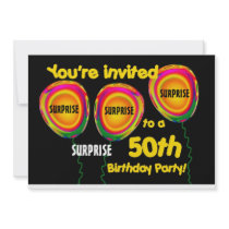 50th SURPRISE Birthday Party Gold Balloons