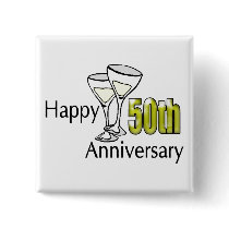 50th Wedding Anniversary Button