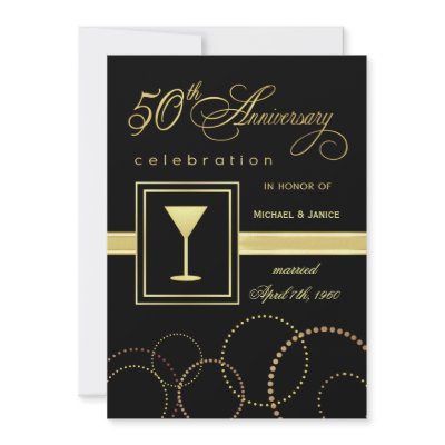 50th Wedding Anniversary Celebration - Modern Invite by SquirrelHugger