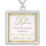 50th Wedding Anniversary Commemorative Pendant