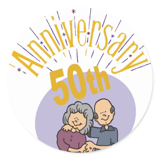 50th_wedding_anniversary_gifts_sticker ...