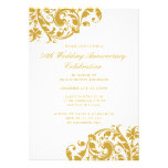 50th Wedding Anniversary Gold Swirl Flourish Personalized Announcements