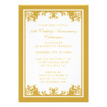 50th Wedding Anniversary Golden Flourish Scroll Personalized Announcements