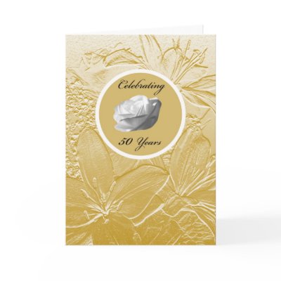 50th Wedding Anniversary Invitation -- Golden Cards by KathyHenis