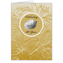 50th Wedding Anniversary Invitation -- Golden Cards