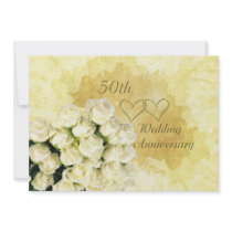 50th Wedding Anniversary Invitation with roses